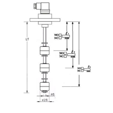 INDICADOR CON BRIDA PVC, 2 CONTACTOS EN INOX 316