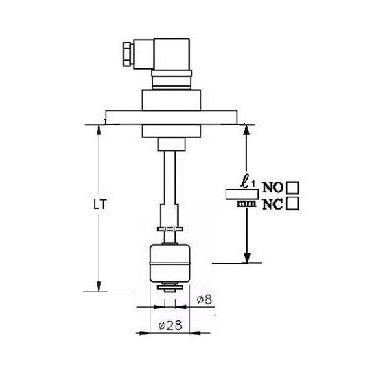 INDICADOR CON BRIDA PVC, 1 CONTACTO EN INOX 316