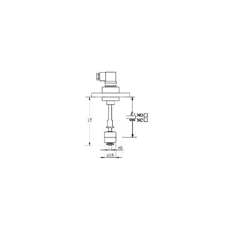 INDICADOR CON BRIDA PVC, 1 CONTACTO EN INOX 316