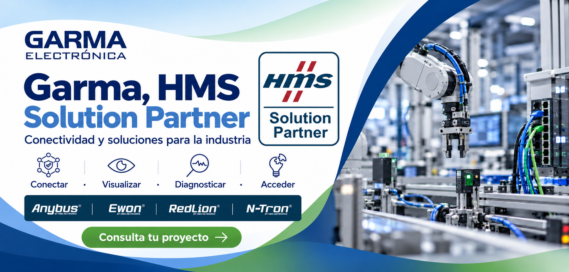 Garma Electrónica, HMS Solution Partner: conectividad industrial, diagnóstico de redes y acceso remoto